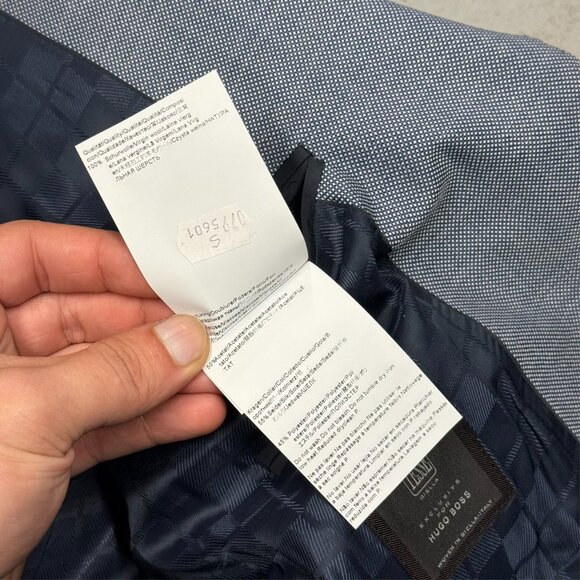 Hugo Boss Blazer Birdseye Wool Sport Coat TESSE Italy Grey "The Keys/Shaft" 46R - Picture 12 of 12